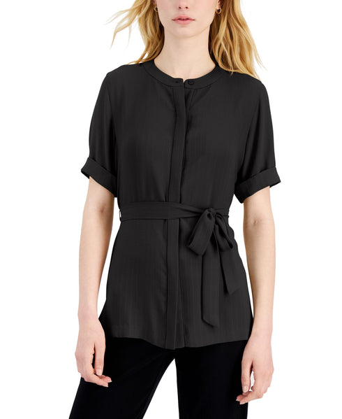 Alfani Short Sleeve Tie Waist Top